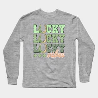 Lucky Vibes St Patricks Day Long Sleeve T-Shirt